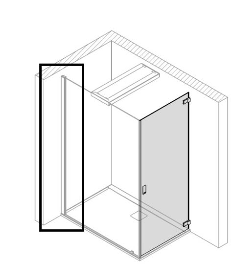 Wall profile 2200 mm for attachment of the Glas panel 8mm - Wall profile 2200 mm for attachment of the Glas panel 8mm