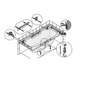 Mounting set for bathtubs