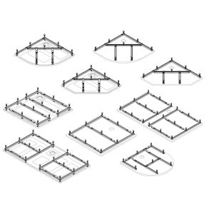 Base frame for acrylic shower tray 800x800 to 1000x1000