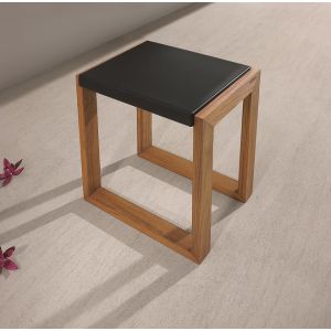 Stool made of water-resistant doussie wood and PU pad