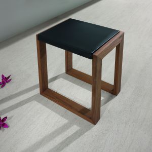 Stool made of water-resistant teak wood and PU pad
