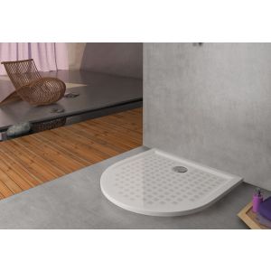 Shower tray Muna back-to-wall 1100x900 with anti-slip coating