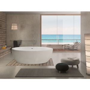 Bathtub Cabo 1850x900 freestanding drain/overflow fitting with filling funktion white