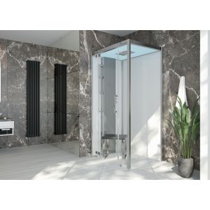 Steam cabin SensePerience 1400x900 left, without shower tray
