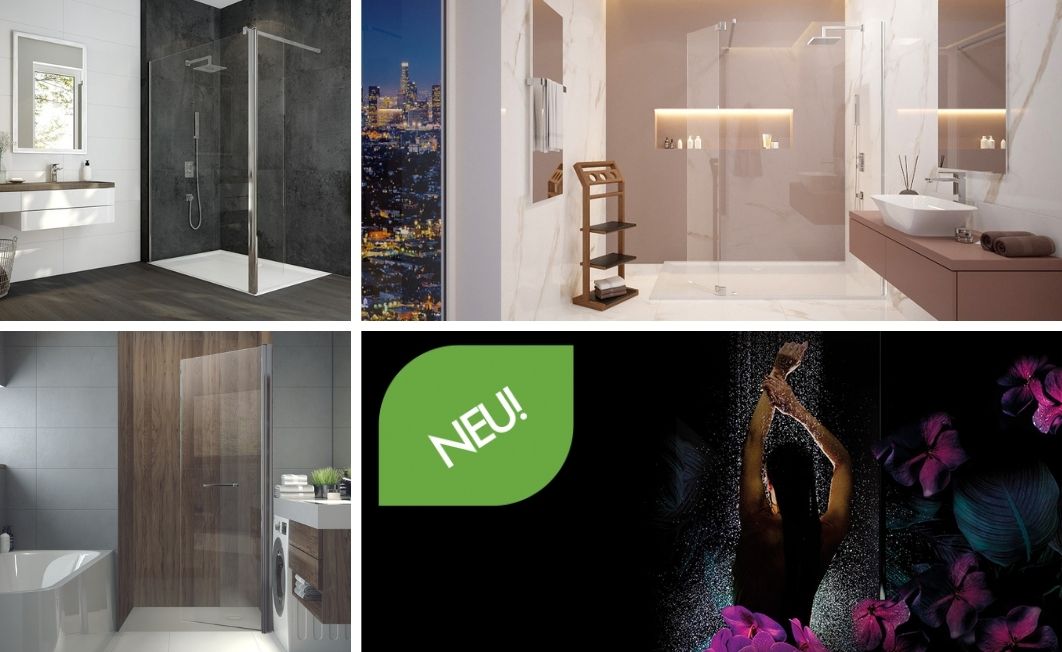 Diverse options for less splashing water - the new ALARIS, ALARIS PRO and LUMIA+ shower enclosures.