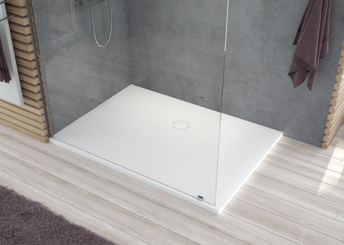 The new structured range for refined bathrooms – the HOESCH Tierra designer shower range made of sustainable Solique.