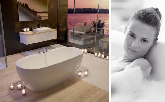 The iSensi bath is made of acrylic – a warm welcome to the new spacious HOESCH comfort zone
